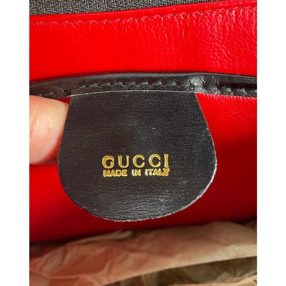 VTG Authentic Gucci Lady Lock 2Way Leather Top Leather Handbag 90s Y2K Old Money - Picture 2 of 16